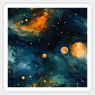 Van Gogh Starry Night Outer Space Pattern 7 Sticker